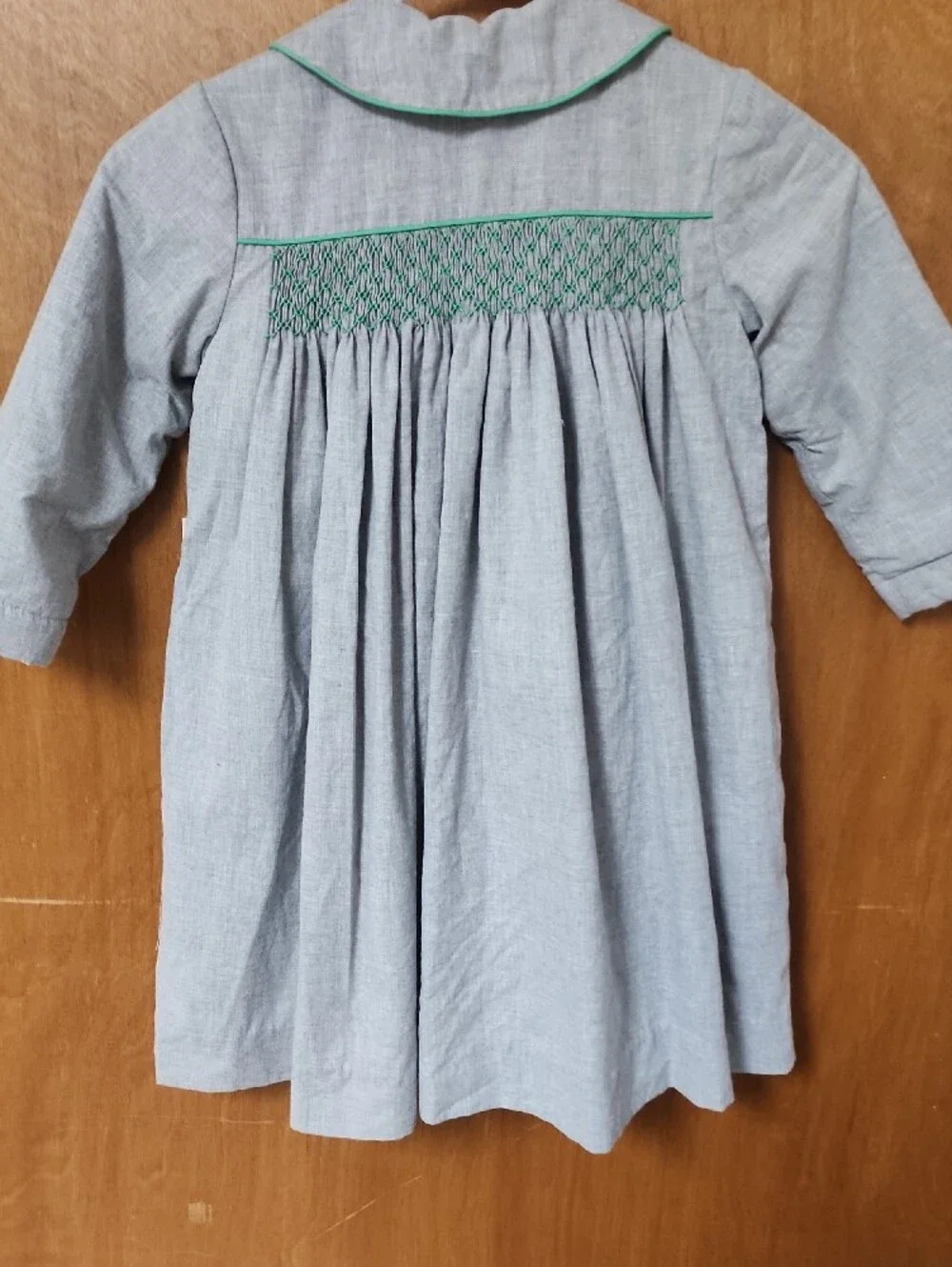 Smocked Coat Girls' 4t with Green Smocking Fleece Lined.